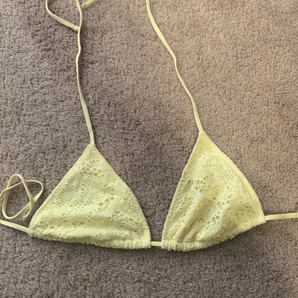 womens yellow string bikini top
